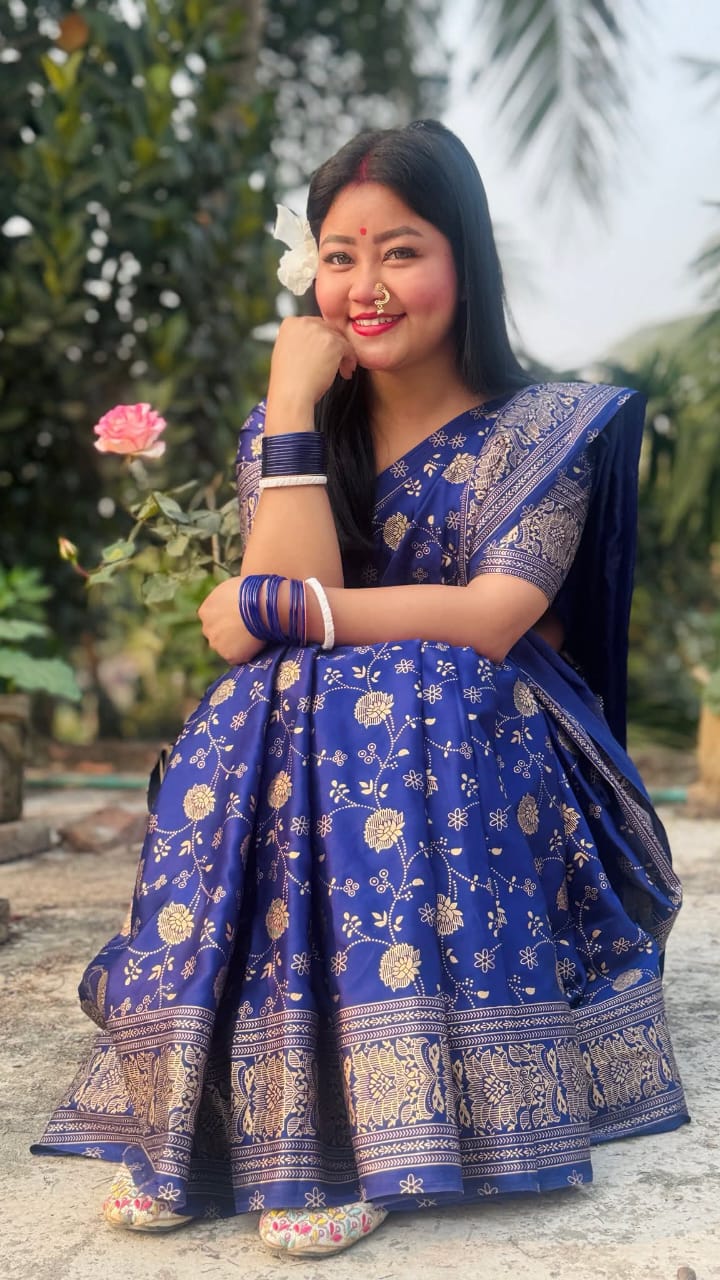 Japanese Silk Saree with Blouse Piece - Elegant Traditional Attire % Japanese Silk Saree with Blouse Piece - Elegant Traditional Attire
