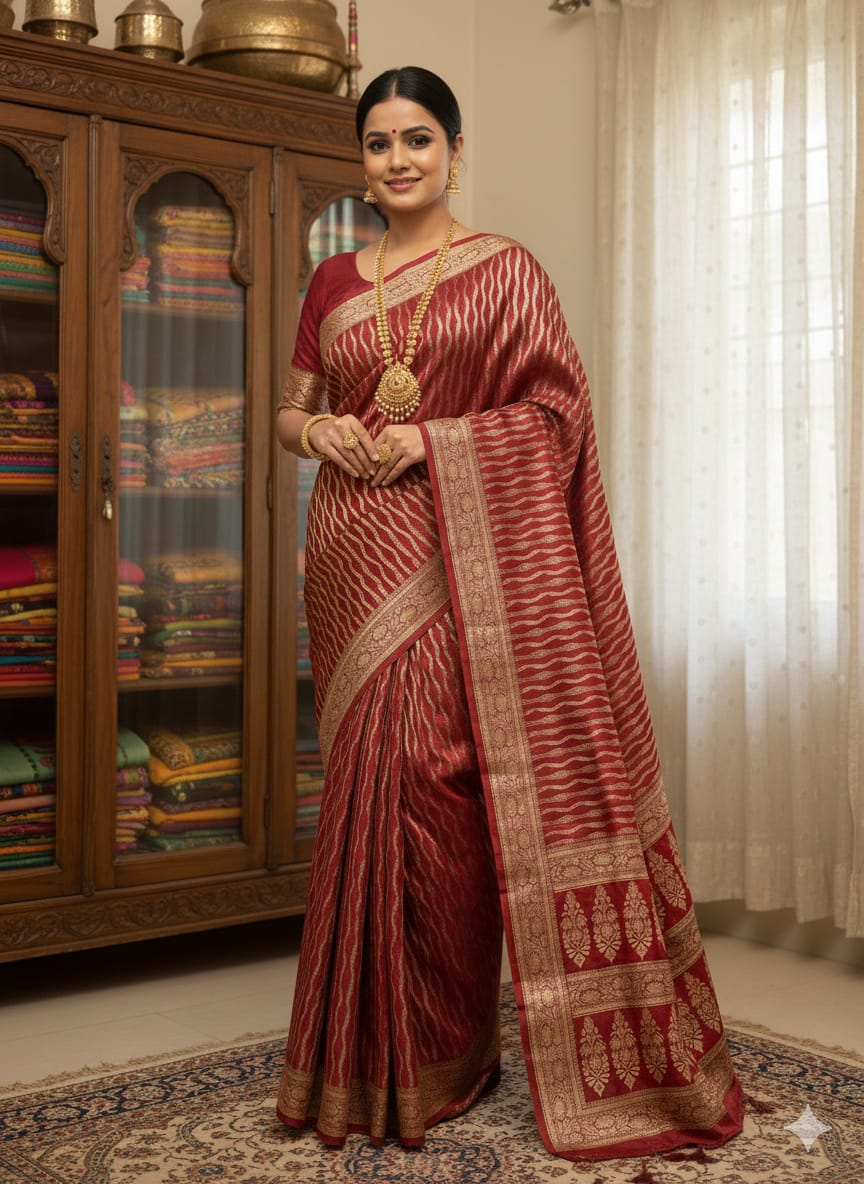 Japanese Silk Saree with Blouse Piece - Elegant Traditional Attire % Japanese Silk Saree with Blouse Piece - Elegant Traditional Attire