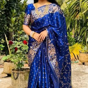 Japanese Silk Saree with Blouse Piece - Elegant Traditional Wear