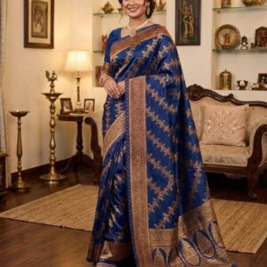 Japanese Silk Saree with Blouse Piece - Elegant Traditional Wear
