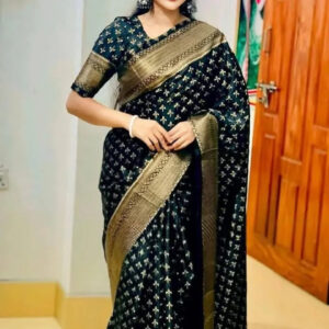 Japanese Silk Saree with Matching Blouse – Elegant Traditional Attire