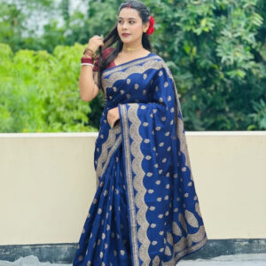 Japanese Silk Saree with Matching Blouse – Elegant Traditional Wear