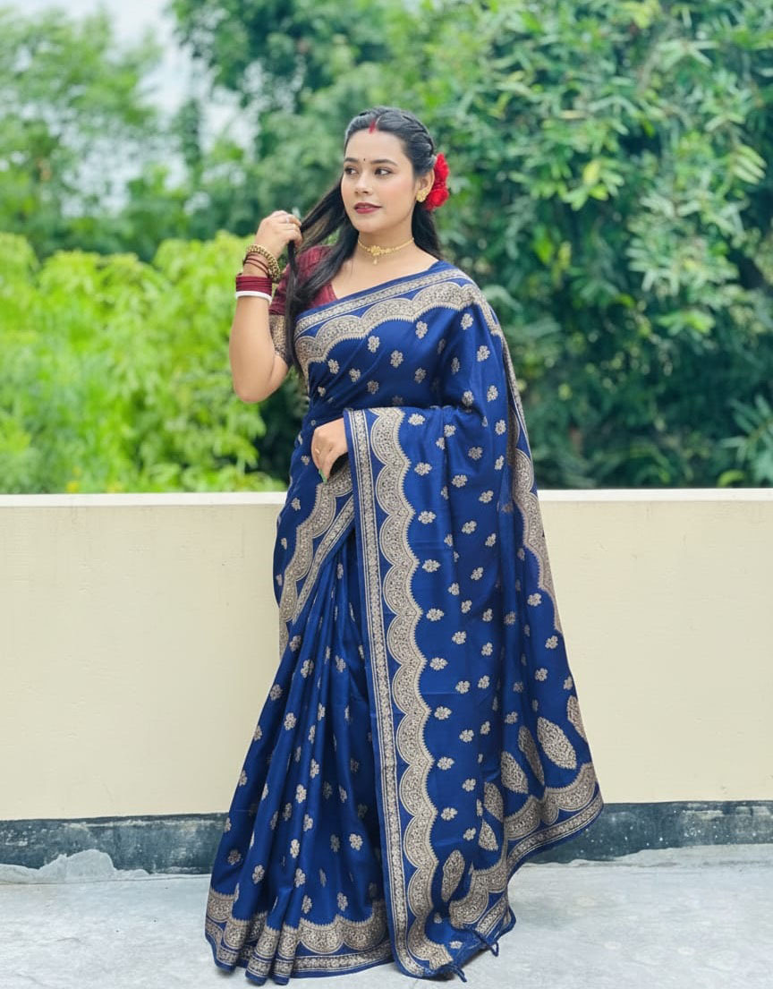 Japanese Silk Saree with Matching Blouse Piece - Elegant & Luxurious Design % Japanese Silk Saree with Matching Blouse Piece - Elegant & Luxurious Design