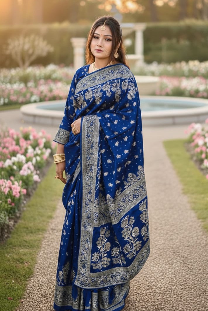 Japanese Silk Saree with Matching Blouse Piece - Elegant & Luxurious Design % Japanese Silk Saree with Matching Blouse Piece - Elegant & Luxurious Design