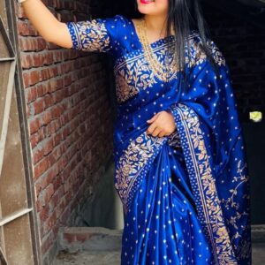Japanese Silk Saree with Matching Blouse Piece - Elegant & Premium Quality