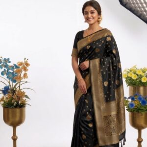 Japanese Silk Saree with Matching Blouse Piece - Elegant & Stylish