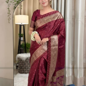 Japanese Silk Saree with Matching Blouse Piece - Elegant & Timeless Design