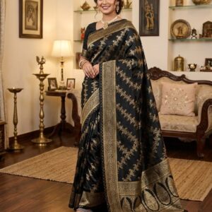 Japanese Silk Saree with Matching Blouse Piece - Elegant Women's Attire