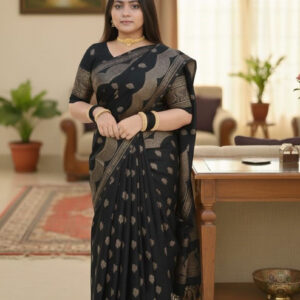Japanese Silk Skin Print Saree with Blouse Piece - Elegant Ethnic Wear