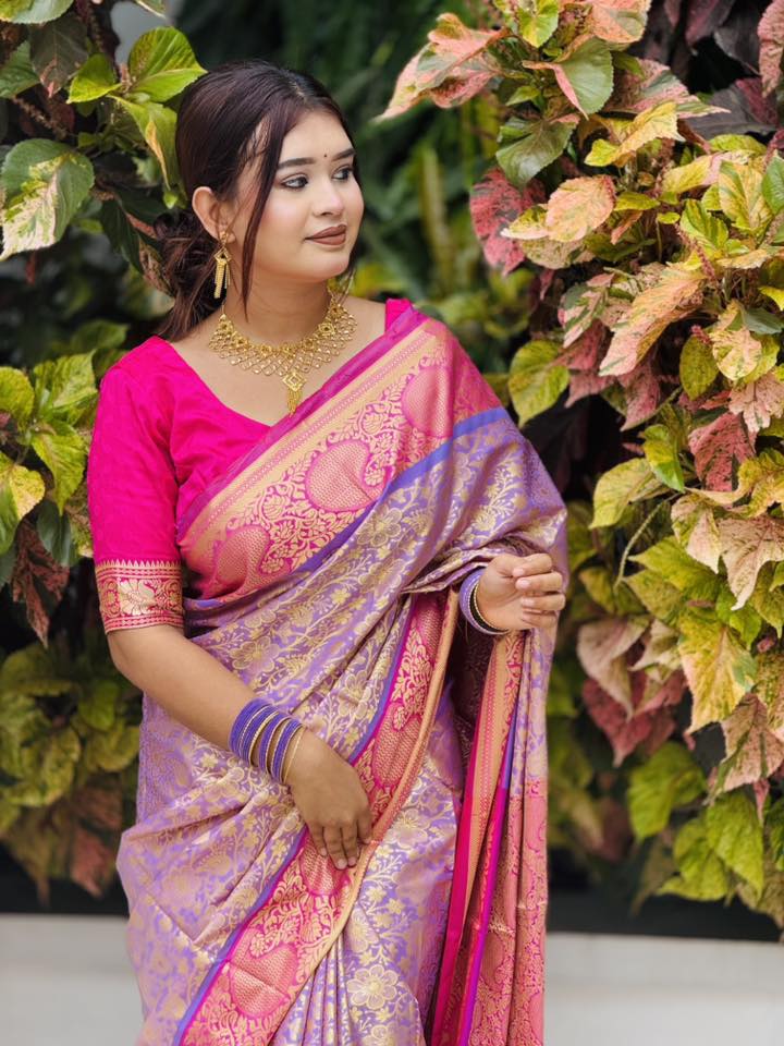 Kanjivaram Silk Saree with Elegant Katan Weave - Premium Ethnic Wear % Kanjivaram Silk Saree with Elegant Katan Weave - Premium Ethnic Wear