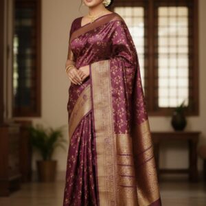 Kashmiri Katan Silk Saree - Exquisite Traditional Weave for Elegant Occasions