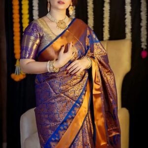 Katan Kanjivaram Silk Saree - Luxurious Traditional Indian Attire