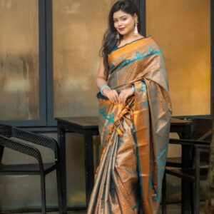 Katan Kanjivaram Silk Sari - Elegant Traditional Indian Attire