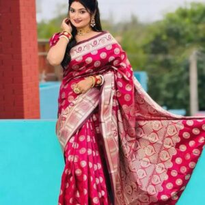 Katan Silk Indian Saree - Luxurious Soft Fabric for Elegant Wear