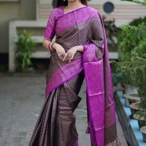 Katan Silk Kanjivaram Saree – Exquisite Traditional Indian Elegance