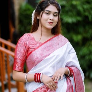 Katan Silk Kanjivaram Saree with Blouse Piece – Elegant Indian Ethnic Wear