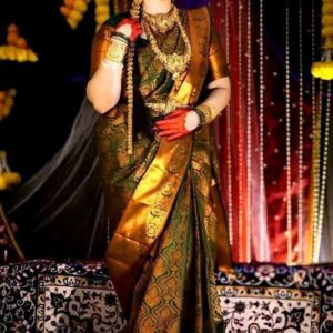 Katan Silk Kanjivaram Saree with Blouse Piece - Elegant Traditional Attire