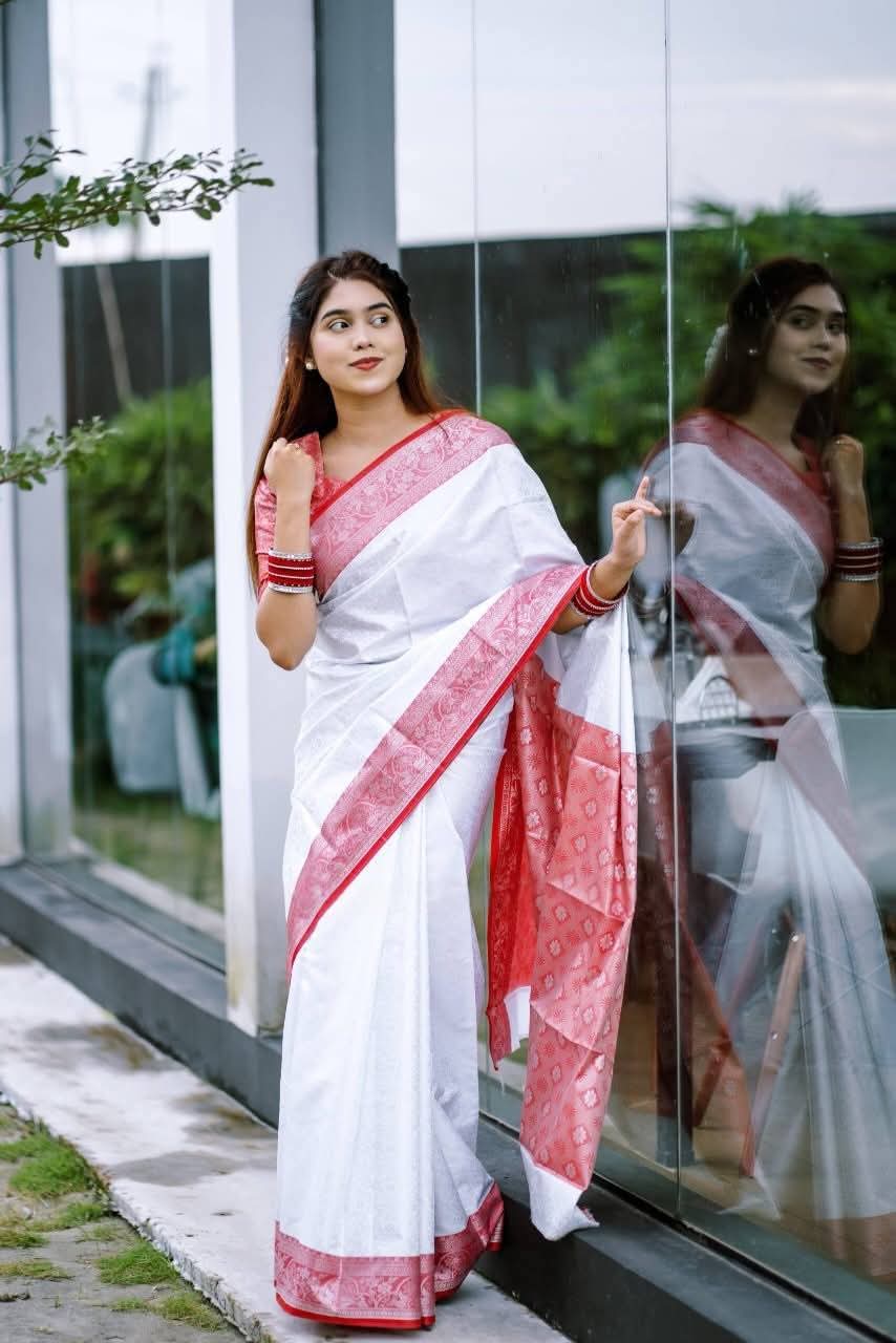 Katan Silk Kanjivaram Saree with Blouse Piece - Elegant Traditional Wear % Katan Silk Kanjivaram Saree with Blouse Piece - Elegant Traditional Wear