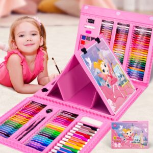 Kids 208-Piece Drawing Art Set - Complete Painting Supplies for Young Artists