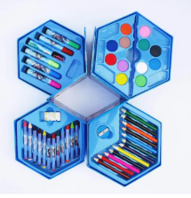 Kids' 46-Piece Art Set - Includes Colored Pencils, Crayons, Watercolors, and Sketch Pens