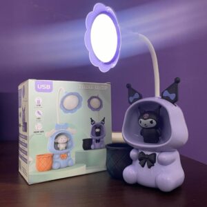 Kuromi Cartoon LED Desk Lamp with Pen Holder and Pencil Sharpener