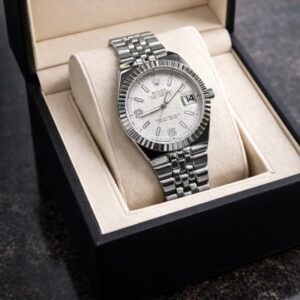 Ladies Rolex Watch with Honeycomb Dial - Elegant Timepiece for Women
