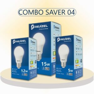 LED Bulb Combo Pack - 3 Energy-Efficient Lights (15W, 12W, 5W)