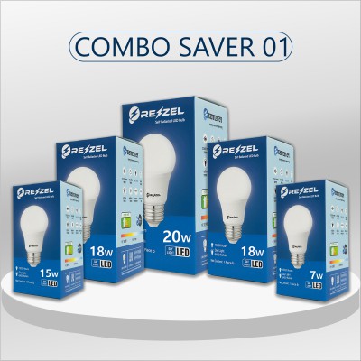 LED Bulb Set - 5-Pack Energy-Efficient Lighting (20W, 18W, 15W, 7W) % LED Bulb Set - 5-Pack Energy-Efficient Lighting (20W, 18W, 15W, 7W)