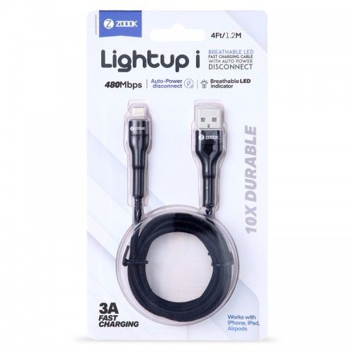 LED Fast Charging Cable - Breathable Design for Lightning Devices % LED Fast Charging Cable - Breathable Design for Lightning Devices