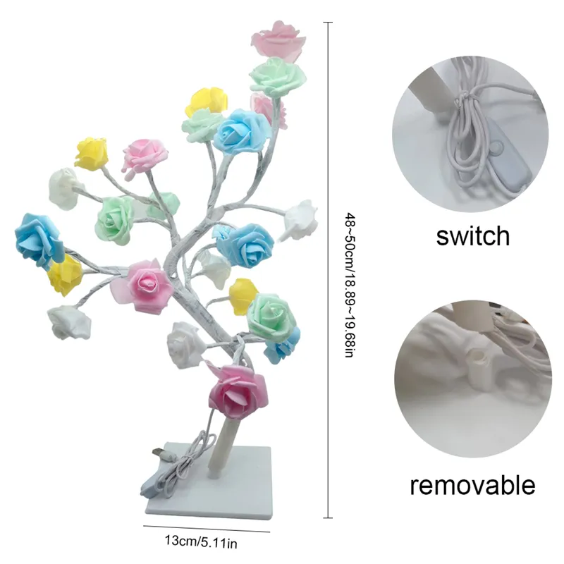 LED Rose Flower Bonsai Tree - Elegant Table Decor for Gifts & Celebrations % LED Rose Flower Bonsai Tree - Elegant Table Decor for Gifts & Celebrations