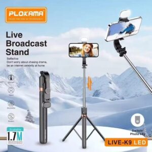 LED Selfie Stick for Live Streaming - Adjustable Broadcast Stand