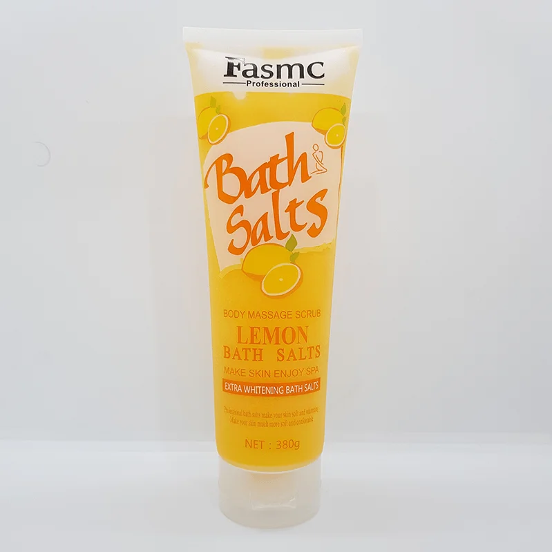 Lemon Infused Bath Salts Body Scrub - Nourishing 380g Massage Treatment % Lemon Infused Bath Salts Body Scrub - Nourishing 380g Massage Treatment