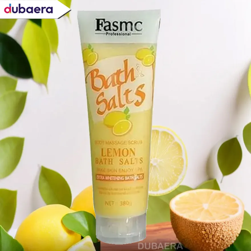 Lemon Infused Bath Salts Body Scrub - Nourishing 380g Massage Treatment % Lemon Infused Bath Salts Body Scrub - Nourishing 380g Massage Treatment