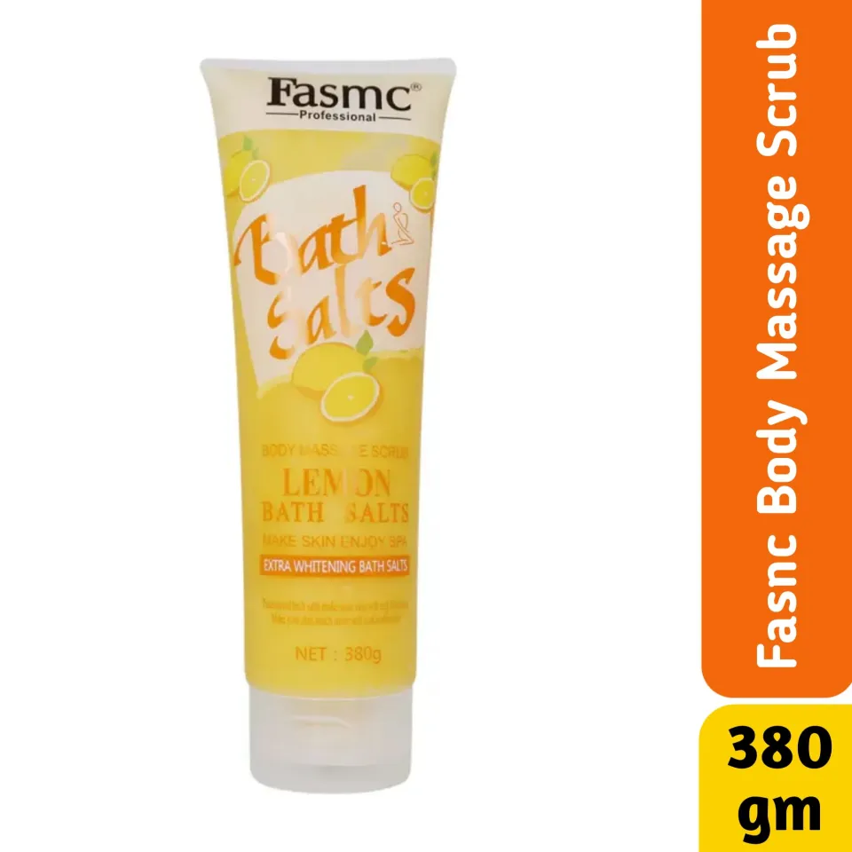 Lemon Infused Bath Salts Body Scrub - Nourishing 380g Massage Treatment % Lemon Infused Bath Salts Body Scrub - Nourishing 380g Massage Treatment