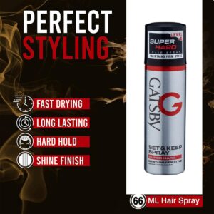 Level 4 Super Hold Hair Spray - GATSBY Set & Keep Formula, 66ml