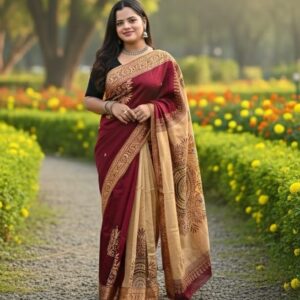 Luxurious Dhupiyan Silk Saree - Elegant and Versatile Ethnic Wear