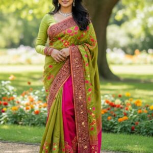Luxurious Dhupiyan Silk Saree for Elegant Occasions