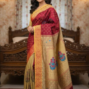 Luxurious Dhupiyan Silk Saree for Elegant Traditional Attire