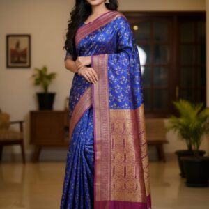 Luxurious Kashmiri Katan Silk Saree - Elegant Ethnic Wear for Special Occasions