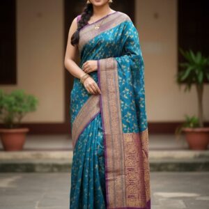 Luxurious Kashmiri Katan Silk Saree - Elegant Ethnic Wear for Special Occasions