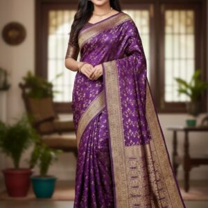 Luxurious Kashmiri Katan Silk Saree - Elegant Traditional Wear for Special Occasions
