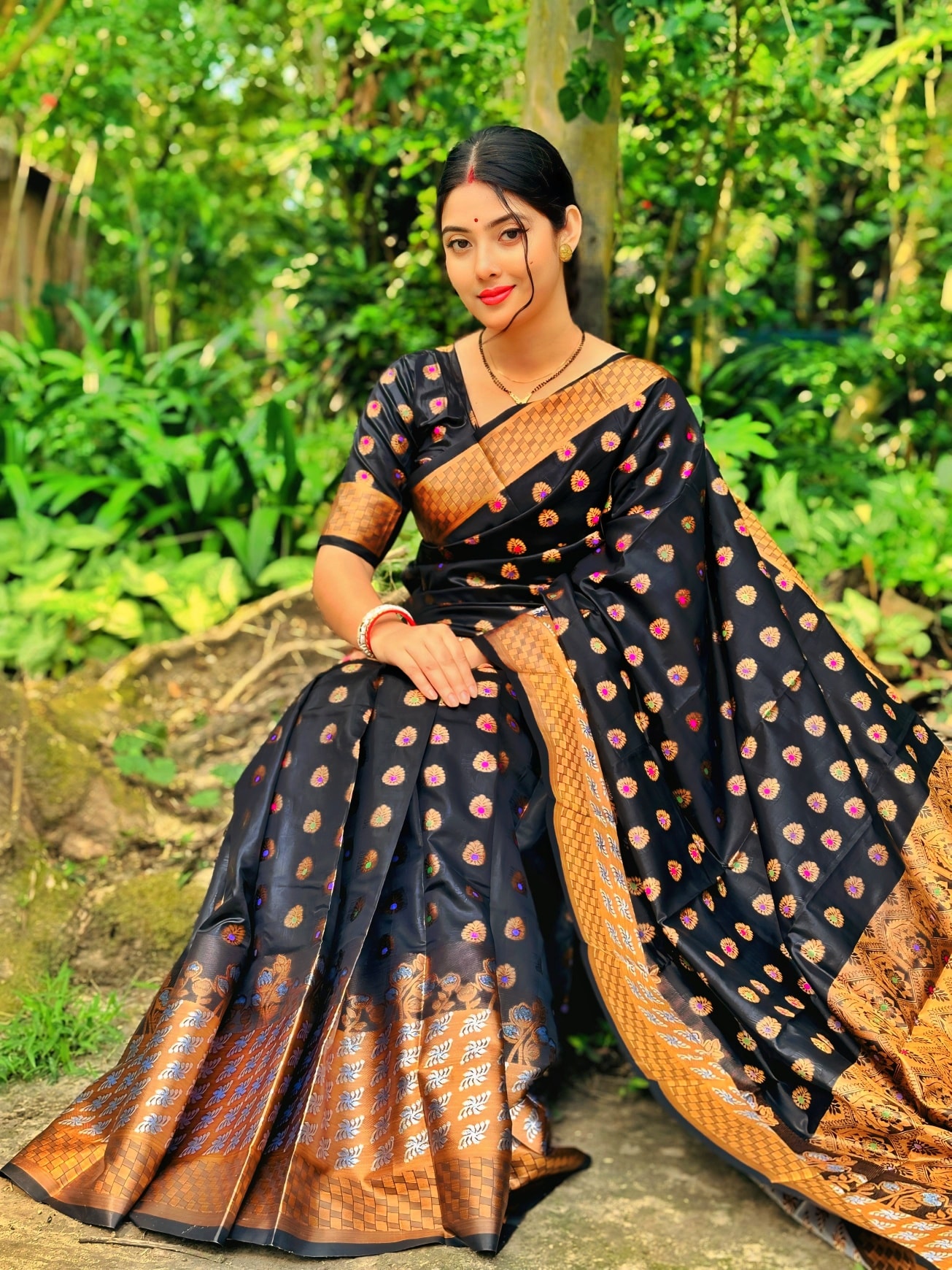 Luxurious Katan Silk Saree - Soft, Elegant, and Timeless Design % Luxurious Katan Silk Saree - Soft, Elegant, and Timeless Design