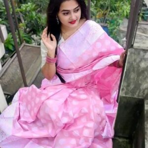 Luxurious Katan Silk Saree with Indian-Inspired Design for Elegant Wear