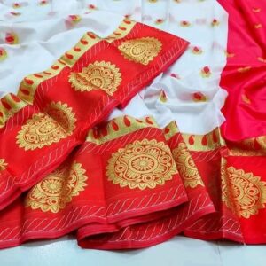 Luxurious Silk Katan Saree - Elegant and Soft for Any Occasion