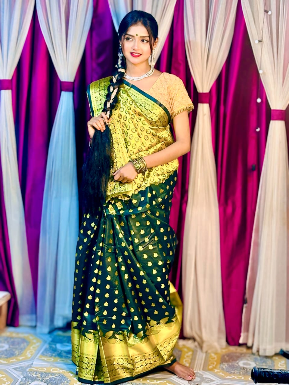 Luxurious Silk Katan Saree - Elegant Soft Fabric for Timeless Style % Luxurious Silk Katan Saree - Elegant Soft Fabric for Timeless Style