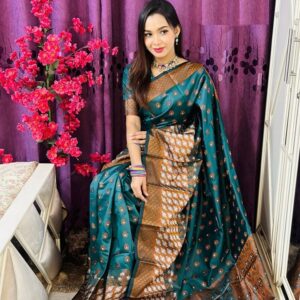 Luxurious Silk Katan Saree - Soft and Elegant Ethnic Wear for Women