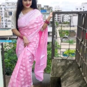Luxurious Silk Katan Saree with Indian-Inspired Design