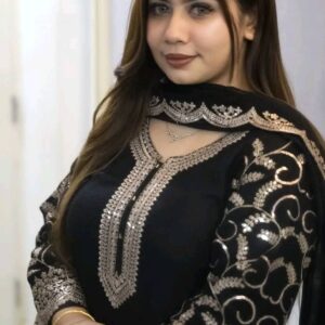 Luxury Soft Jorjet Three-Piece Set with Elegant Sequin Embroidery