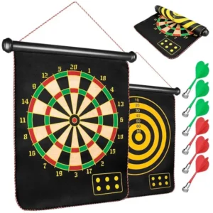 Magnetic 12-Inch Dart Board Set with Darts - Safe and Fun Indoor Game