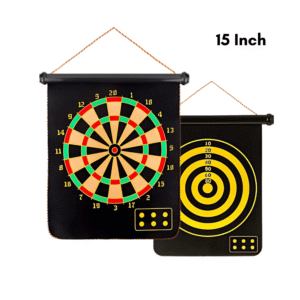 Magnetic 15-Inch Double-Sided Dartboard for Safe Indoor Fun